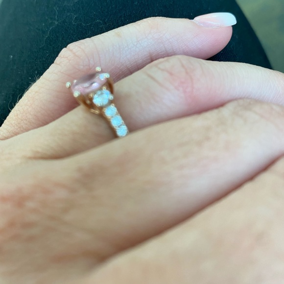 Morganite & CZ ring - Picture 3 of 4